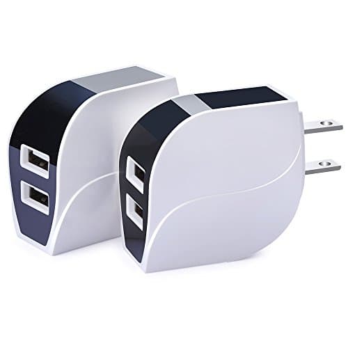 USB Wall Adapter, NINIBER 2 Pack 2.1AMP Dual USB Wall Charger Home Travel Adapter Plug for iPhone X/7/7 Plus/6S/6S Plus, Samsung Galaxy S7 S6, Note 5 4, Google Pixel Nexus, Blackberry, LG
