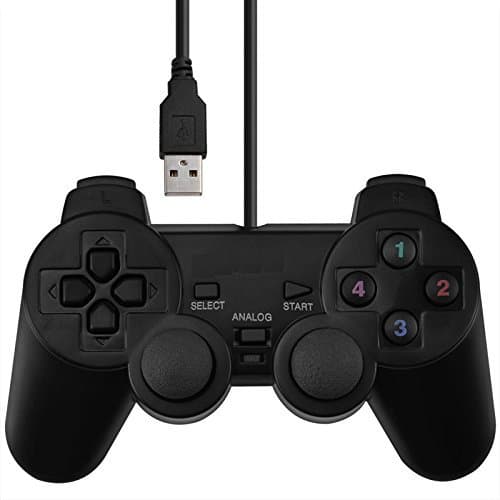  USB Dual Shock Joystick Gamepad Gaming Controller 4.9-Feet (1.5 Meters) USB Cable for PC Computer Laptop Windows