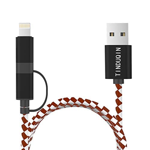 Tinduqin GPS positioning cable usb data cables for smart phone GPS positioning device Finding dory car fro iphoneX iphone8 all micro ports for mobile phones to charge quickly! (Brown white)
