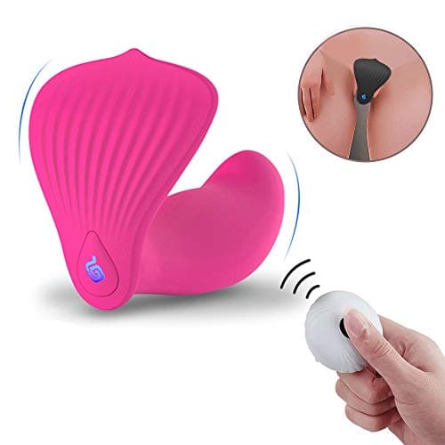 Wireless Remote Massager Rechargeable Mini Powerful Multi-Speed Silicone Vibrations (Rose Red)