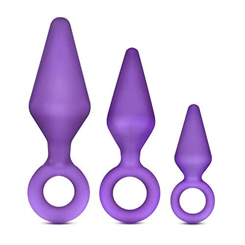 Training Kit- Three Sizes Starter Set - Beginner Set - Platinum Silicone plugs for Couples (Purple)