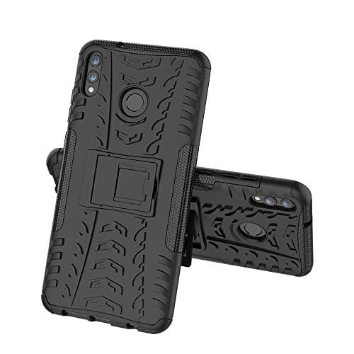FUNCASE Case for Samsung Galaxy M30,Shockproof Dual Layer Rugged Hybrid Bumper Protection Case With Kickstand [Tire Texture] for Samsung Galaxy M30,Black