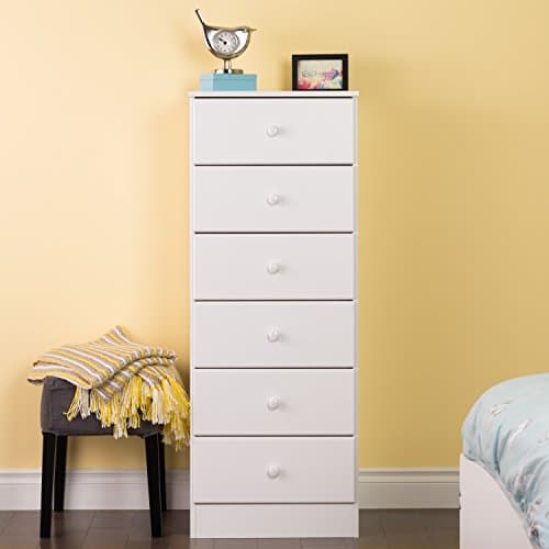 Prepac Astrid 6 Drawer Tall Chest White