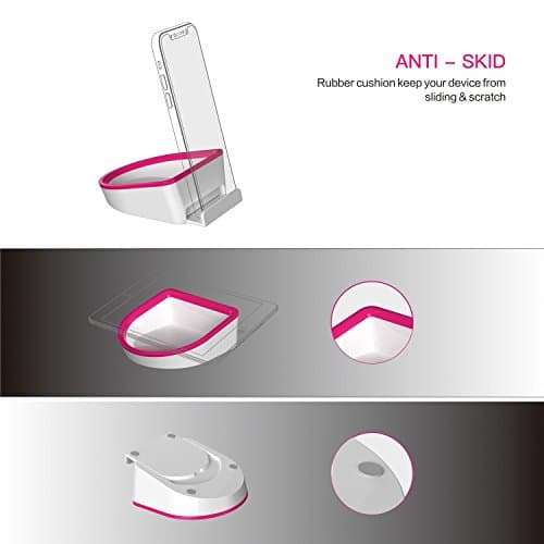 LEEIOO L03 Cell Phone Stand Container, Universal Multi-Angle Desktop Holder for Smartphone, Tablet and E-Reader for iPhone 7 Plus/6s Plus/Samsung Galaxy S8/S8 Plus - Rose Red