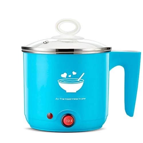 Multi-Function Electric Skillet, Double-Layer Anti-scalding Two-Speed Temperature Control Electric hot Pot with Stainless Steel Liner, Automatic Power Off, 1L400W [Energy Class A]