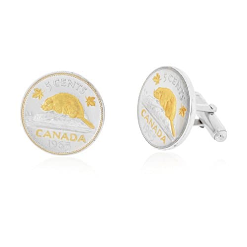 Canada Canadian Beaver 5 Cent Coin Cufflinks