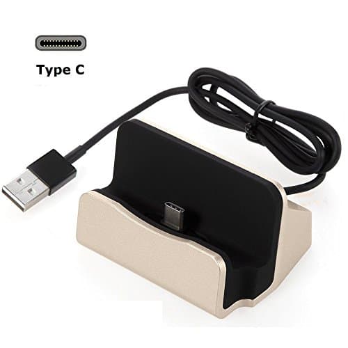 USB Type C Dock, iMoreGro Type C Charging Dock Desktop Docking Station For Samsung Note 8/S8/S8 Plus,Google Pixel/Pixel XL, LG G6/G5, Lumia 950xl/950, OnePlus 3 and More Type C Devices - Gold