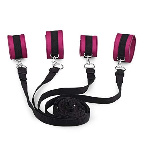 Copules Bed Straps Set Kit with Adjustable Rëstrâînt Support Sling and Soft Comfortable Ankle Wrist Cuffs(Purple)
