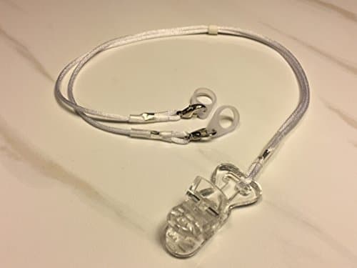 White Bilateral Lanyard Clip for Hearing Aids or Cochlear Implants