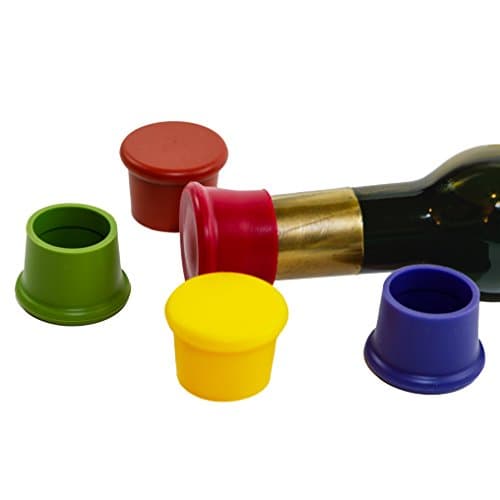 Koolnfun 5 Wine Stoppers - Perfect Wine Gift Accessory, Set of 5 Funny Silicone Wine Reusable Caps Stoppers for Wine and Beer Bottles - VinoLuvr Wine Stoppers