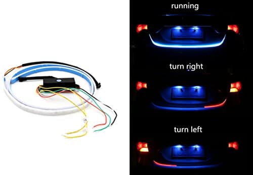 Tail Light, AUTOXON 48 Inch Led Strip Trunk Cargo Tail Tailgate Lights Daytime Running Light Brake Trun Signal Light (Red / Ice Blue)