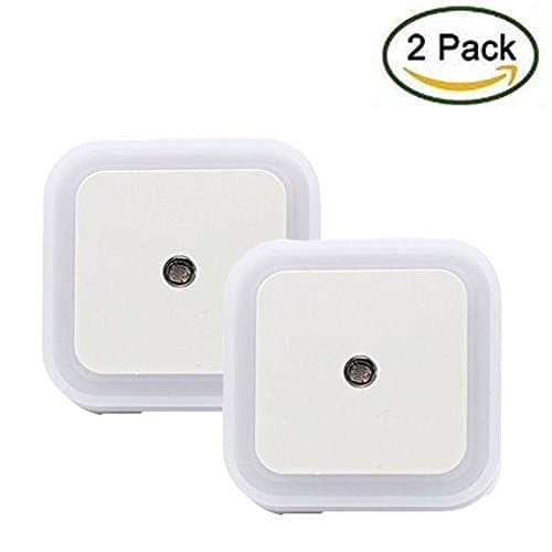 [2 PACK]BERCOL Auto ON/OFF LED Light Induction Sensor Control Bedside Night Light In Wall Lamp Soft Brightness, Baby Kids Bedroom Hallway Night Light (White))