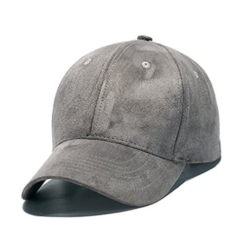 Stylish Unisex Baseball Cap Solid Color Suede Adjustable Plain Hat (Dark Gray)