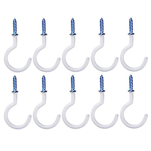 EMAZON 2 Inches Ceiling Hooks Cup Hook Holders for Hanging Plant Coffee Mugs,Question Mark Shape,10-Pack