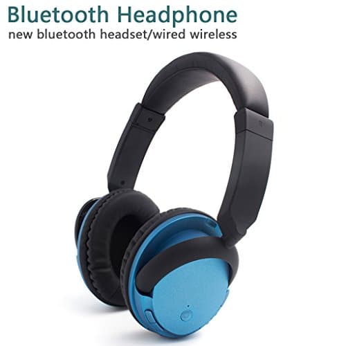 Bluetooth Headphone Over Ear,Hi-Fi Wireless Stereo Headset with Mic,Super Soft Earmuffs for Prolonged Wearing Headband Earphone, Lightweight Rechargeable Headphone Wired Mode for PC/Cell Phones(Blue)