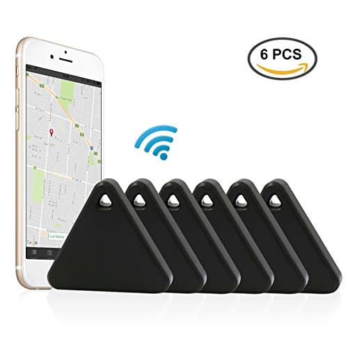 Bluetooth Tracker, Effeltch Smart Key Phone Wallet Finder Bluetooth Locator GPS Tracker Anti Lost Alarm with Selfie Shutter for IOS, Android Smartphone (Triangle black 6pcs)