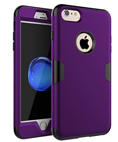 RabeMall iPhone 7 Case Slim Three Layer Heavy Duty High Impact Resistant Hybrid Protective Cover for Apple iPhone 7 (Only For 4.7 inch),Purple Black
