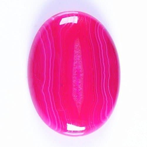 40x30mm Oval Cabochon CAB Flatback Semi-precious Gemstone Ring Face (Rose Stripe Agate) by Cabochon