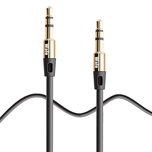 6.6 Ft (2 pack) Walo Aux cord / Aux Cable (3.5mm) , Auxiliary Audio Cable for Car / Home Stereo, Computer, Headphone, iphone, Android, Mp3 Players and more ( Black )