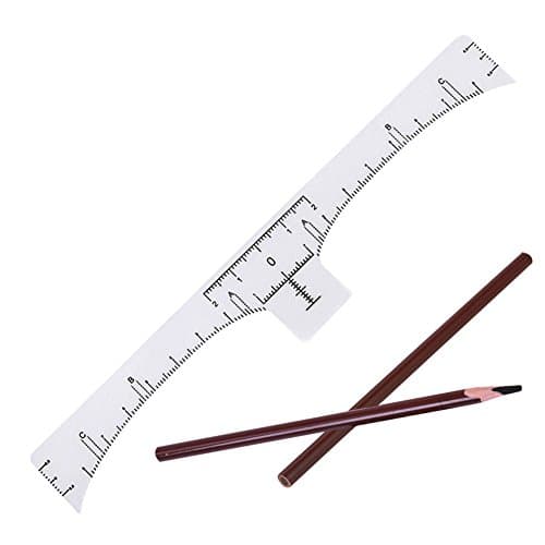 100Pcs Disposable Eyebrow Ruler soft Stencil Sticker Adhesive Eyebrow Microblading Ruler Guide For makeup tool Eye Makeup Tattoo Shaper Eyebrows symmetrical ruler Measuring Tool and a eyebrow pencil