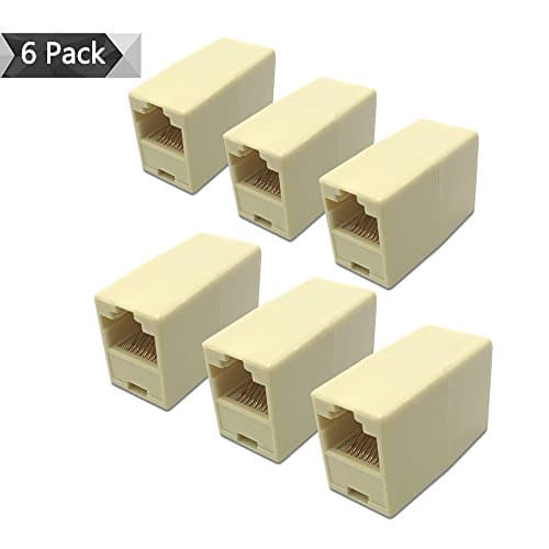 Ethernet RJ45 Coupler - Ealona Network Inline Coupler with Cable Inside for Cat5 Cat5e Cat6e Cat7 6 Pack