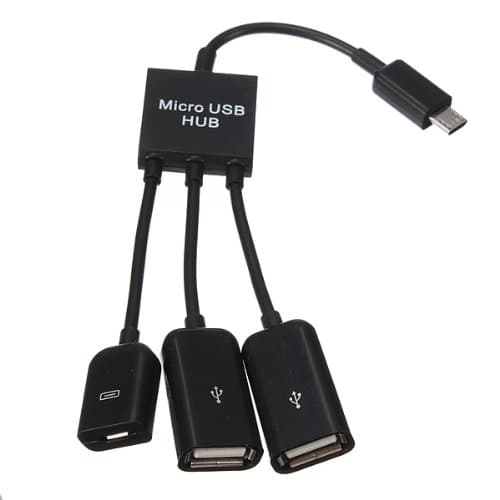 Dual Micro USB Host OTG Hub Adapter Cable For Nexus S3 Galaxy Tab.