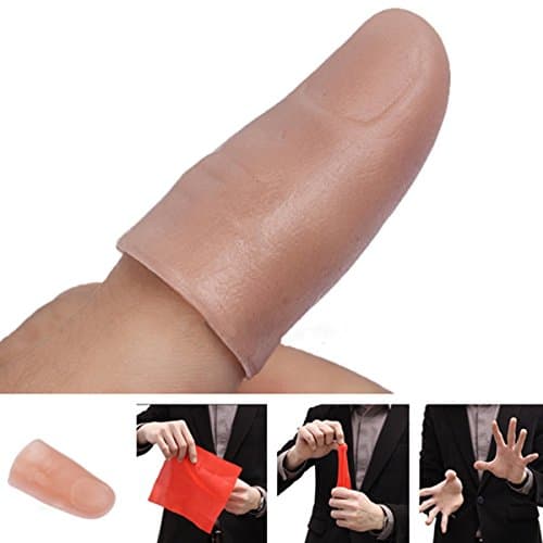 Magic Thumb Tip Trick Finger Prop + Red Silk Fun Magic Prop ;item#: GHU-75/LOP-J6545