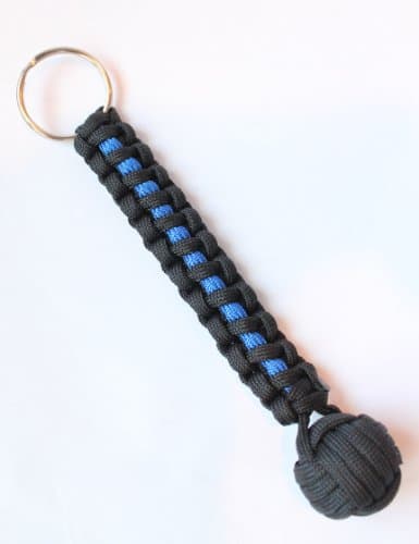 Thin Blue Line 550 Paracord keychain 3/4"