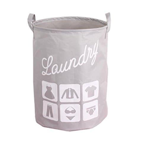 Foldable Laundry Basket Polyester Storage Bag Hamper Waterproof Toys Organizer Tidy Clothes Holder White - intl