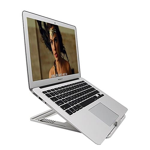 Sevnsun Laptop Stand Foldable Notebook Holder 10 Angle Adjustable Stand Display Mount Compatible with 11-15.6 Inch Notebooks,Silver