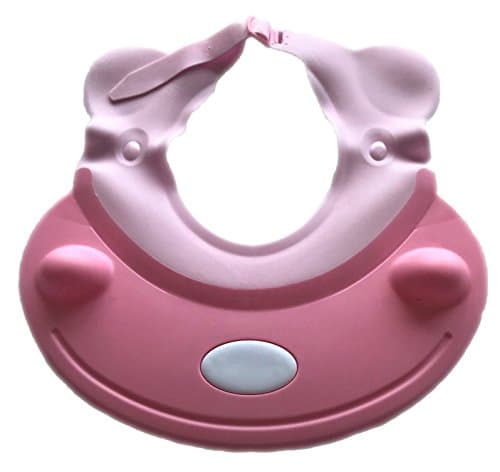 Baby Shower Cap - Soft Elastic Adjustable Bath Shampoo Visor Hat for Toddler, Baby, Kids, Children – Pink