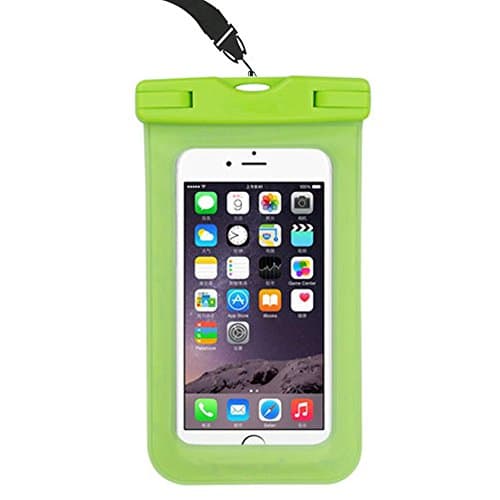 Universal Waterproof Case, Cell Phone Dry Pouch Floating Bag for iPhone 7, 7 Plus, 6s, 6s Plus, 5s, se, Galaxy S8 S7 Edge, Note 4 3, LG G6 G5 G4, HTC One X, Smartphone Devices Up To 6.0" (Green)