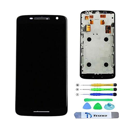 Teseko New Assembly full LCD Display + Touch Screen Digitizer With Frame For Motorola Moto X Play XT1561 XT1562 XT1563 With Free DIY Tools---Black