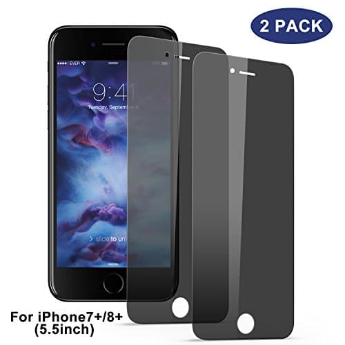 iPhone 7Plus/8Plus Privacy Screen Protector, Bestfy Privacy Protection Scratch-Resistant Anti-spy Tempered Glass Screen Protector, Black, 5.5”