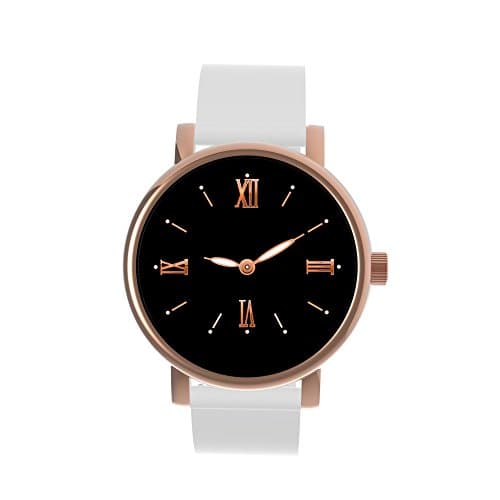 EZIIX Bluetooth Water Resistant Touchscreen Smart Watch for iOS and Android with Stainless Steel Case and Silicone Band (Rose)