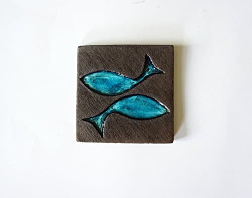Handmade Ceramic Two Fishes Wall Hanging