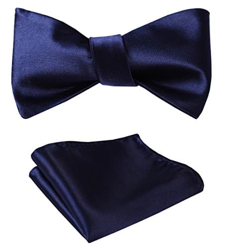 Men's Solid Color Jacquard Woven Self Bow Tie Set