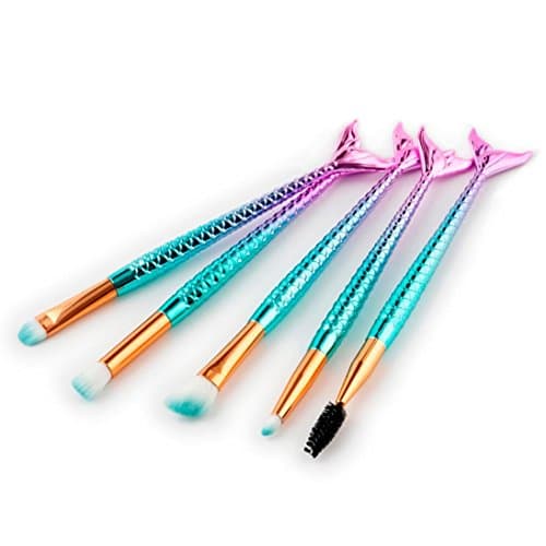 5PCS Mermaid Makeup Brushes Foundation Eyeshadow Brushes Set (Multicolor)
