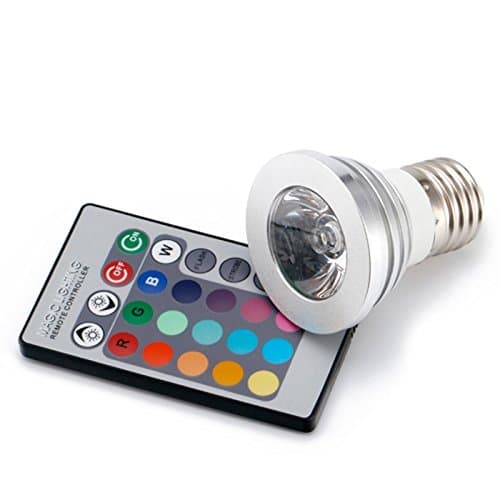 4pcs E27/E26 Standard Screw Base 16 Colors Changing Dimmable 3W RGB LED Light Bulb with IR Remote Control(with memory function)