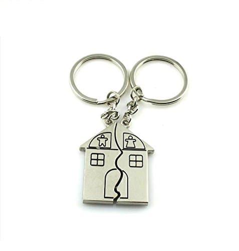 BHouir Creative House Shape Keychain Key Ring For Couple
