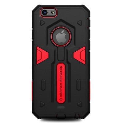 Pixel Case - Tough Shockproof Armor Hybrid Rugged Protective Case For Apple iPhone 6 Plus 5.5" Color Red