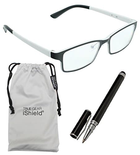 True Gear iShield Anti Reflective Coated Reading Glasses - Rectangular Frame (+1.50) - Black/White