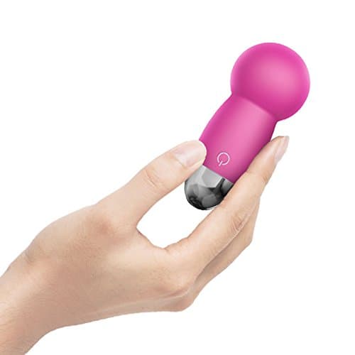 Mini Wand Massager with 10 Pattern Powerful Vibrations | Travel Friendly | Water Resistant Rechargeable Cordless Electric Massager for Muscle Relaxation