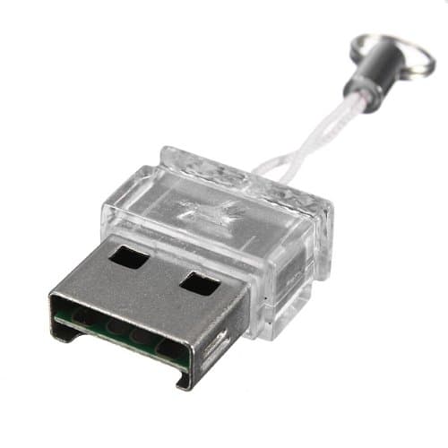 1 pcs Smallest Mini USB 2.0/1.1 TF/ Micro SD Memory Card Reader (Transparent) by Roller Catc