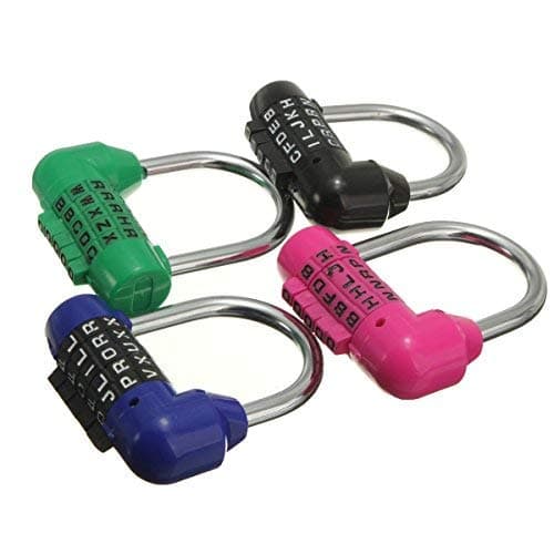 Pictech Digital Letter Code Lock Weatherproof resettable word combination Dial Combination Suitcase Luggage Diary Password Lock Padlock TSA Number Code Security Lock Pin Re-Lock - 1x Security Padlock (Black)