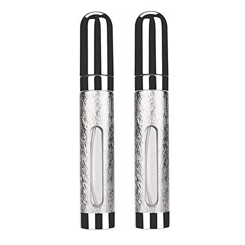 Kashyk 2Pcs 12ML Portable Perfume Atomizer Empty Bottle, Luxurious Clear Bow Pattern Lovely Travel Portable Mini Metal Anti-Fall Perfume Bottle Spray Scent Pump Case Hand Luggage Little Bottle