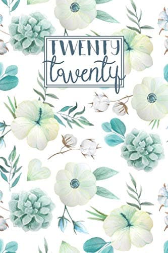 2020: Diary A5 Week to View on 2 Pages | Horizontal Weekly Planner Journal | White & Green Flowers & Succulents Pattern (2020 Weekly Diaries)