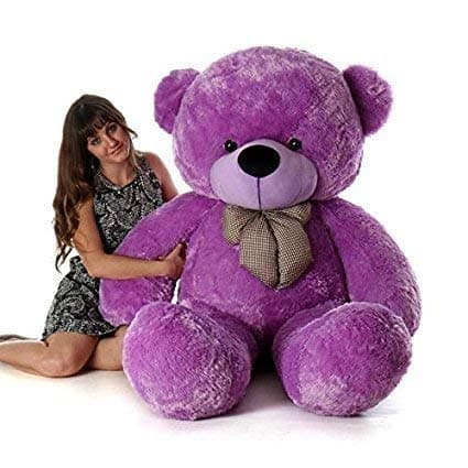 EMUTZ Polyester Very Soft Lovable/Huggable Teddy Bear with Neck Bow (3 ft, Purple, X-Large)