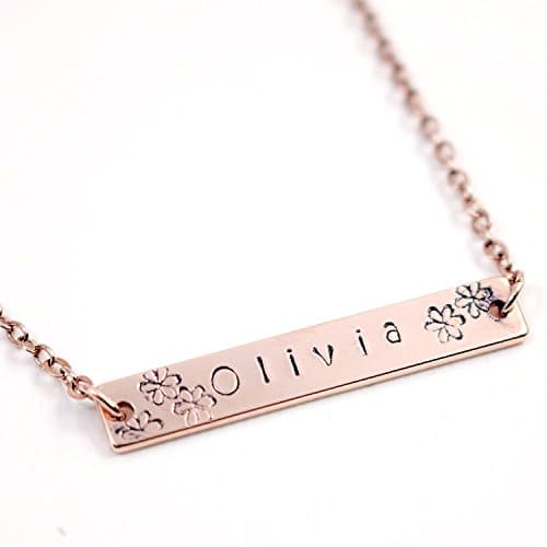 Your Name Bar Necklace - Personalized Gift, 100% Handmade Customized Plate, Delicate Jewelry