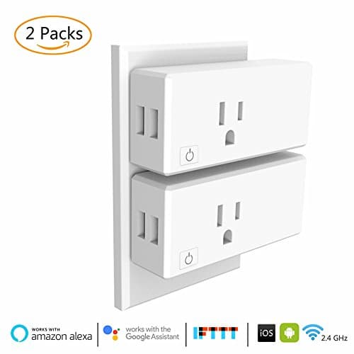 Smart Plug, 2-Pack Profer Mini Wifi Smart Plug With 2 USB Ports, Work with Alexa, Google Assistant and IFTTT, No Hub Required, Control Your Equipment From Anywhere - White